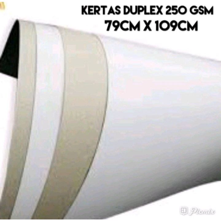 Duplex Karton Plano 79x109 cm Putih Abu Abu | 250 310 350 400 450gsm