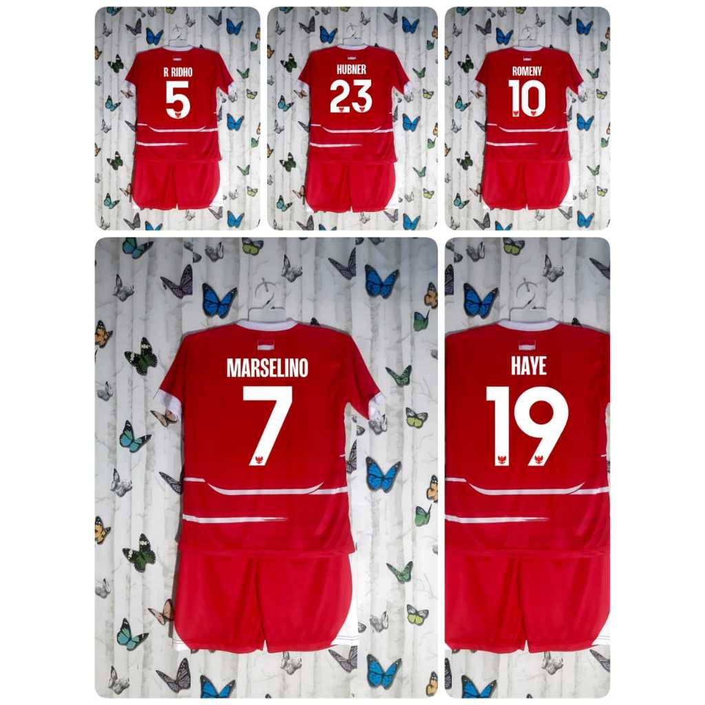 baju timnas indonesia 2025 anak | Premium Setelan Baju Bola Jersey Timnas Indonesia Home Away ERSPo 
