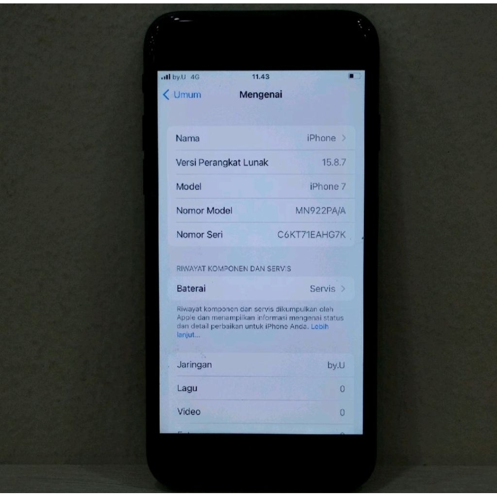 (HG7K-68) IPHONE 7 RAM 128GB (IBOX) PA/A, BATANGAN NO CHARGER