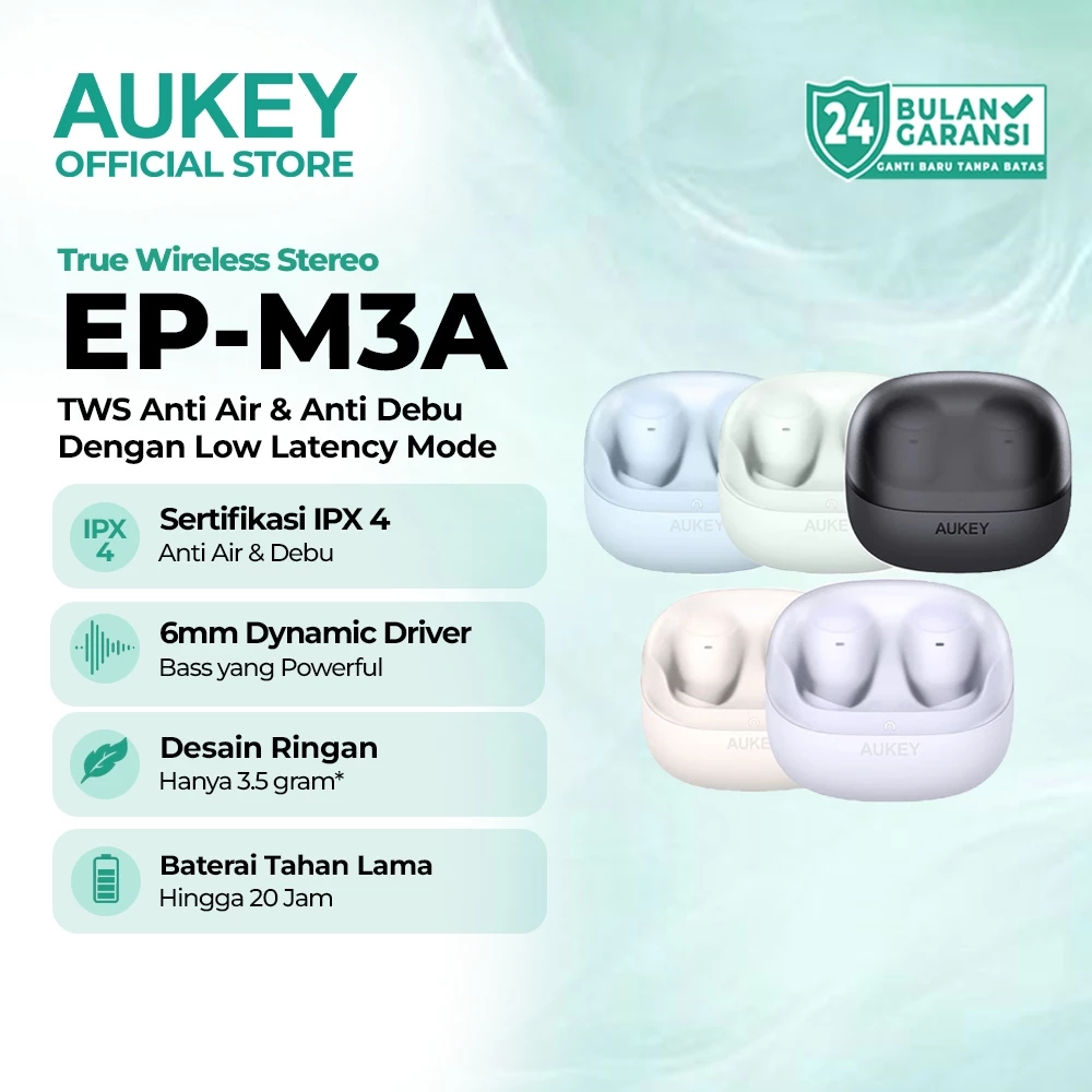 AUKEY TWS Bluetooth IPX 4 Earbuds EP-M3A