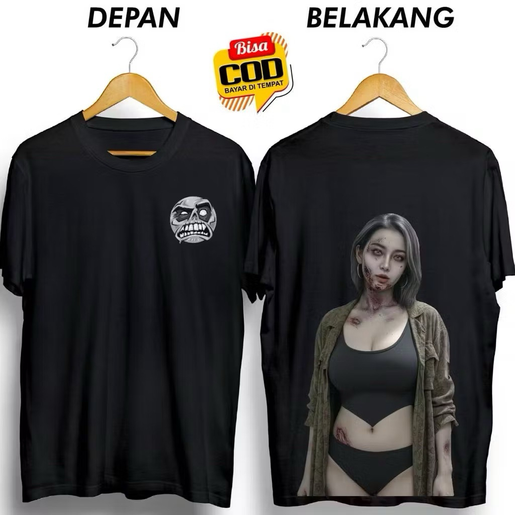 KAOS DISTRO HANTU CEWEK KARDIGAN IJO