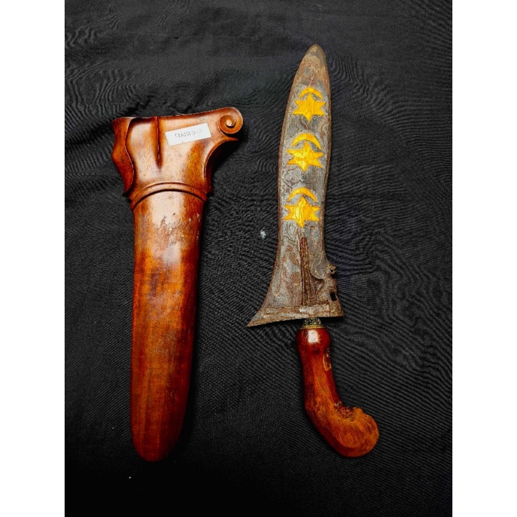 Keris Bethok Singo Barong Kinatah Sepuhan Kulit Semangka