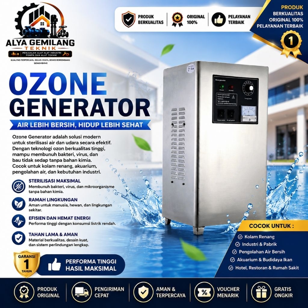 Ozone 10 Gram -Mesin Ozone Generator 10gram/Air cooling ozon Generator
