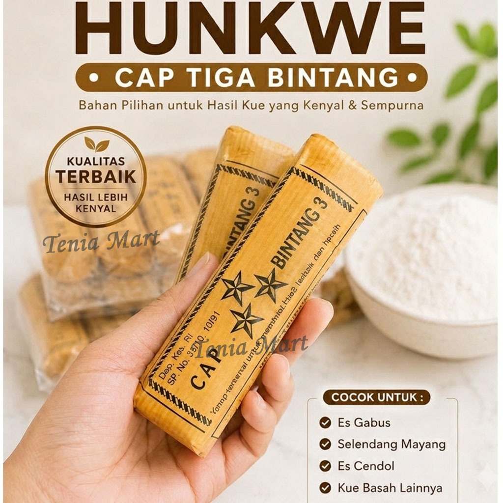 2 Pcs Tepung Hunkwe cap bintang 3 90gr | Tepung hunkwe Tepung Kue Tradisional