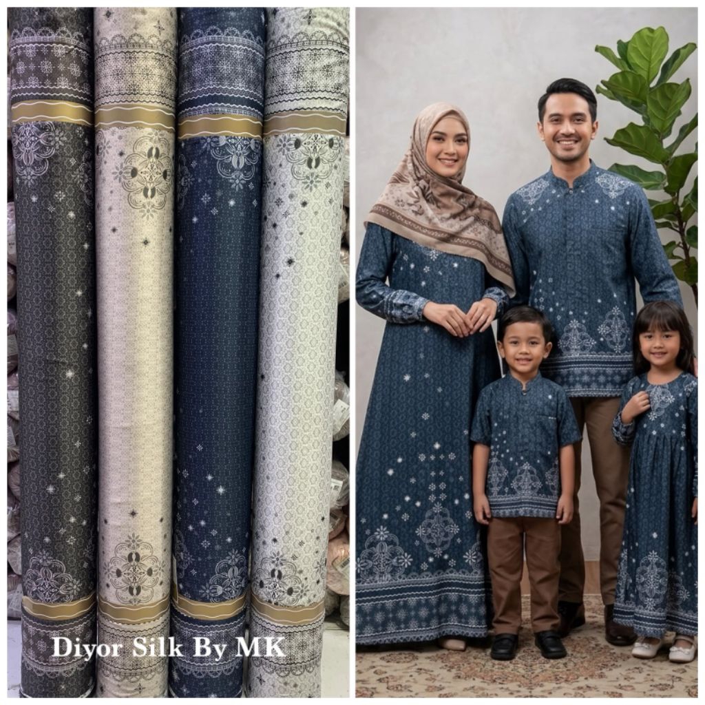 bahan kain Dior silk motif Laras / kain Dior silk motif untuk gamis dll