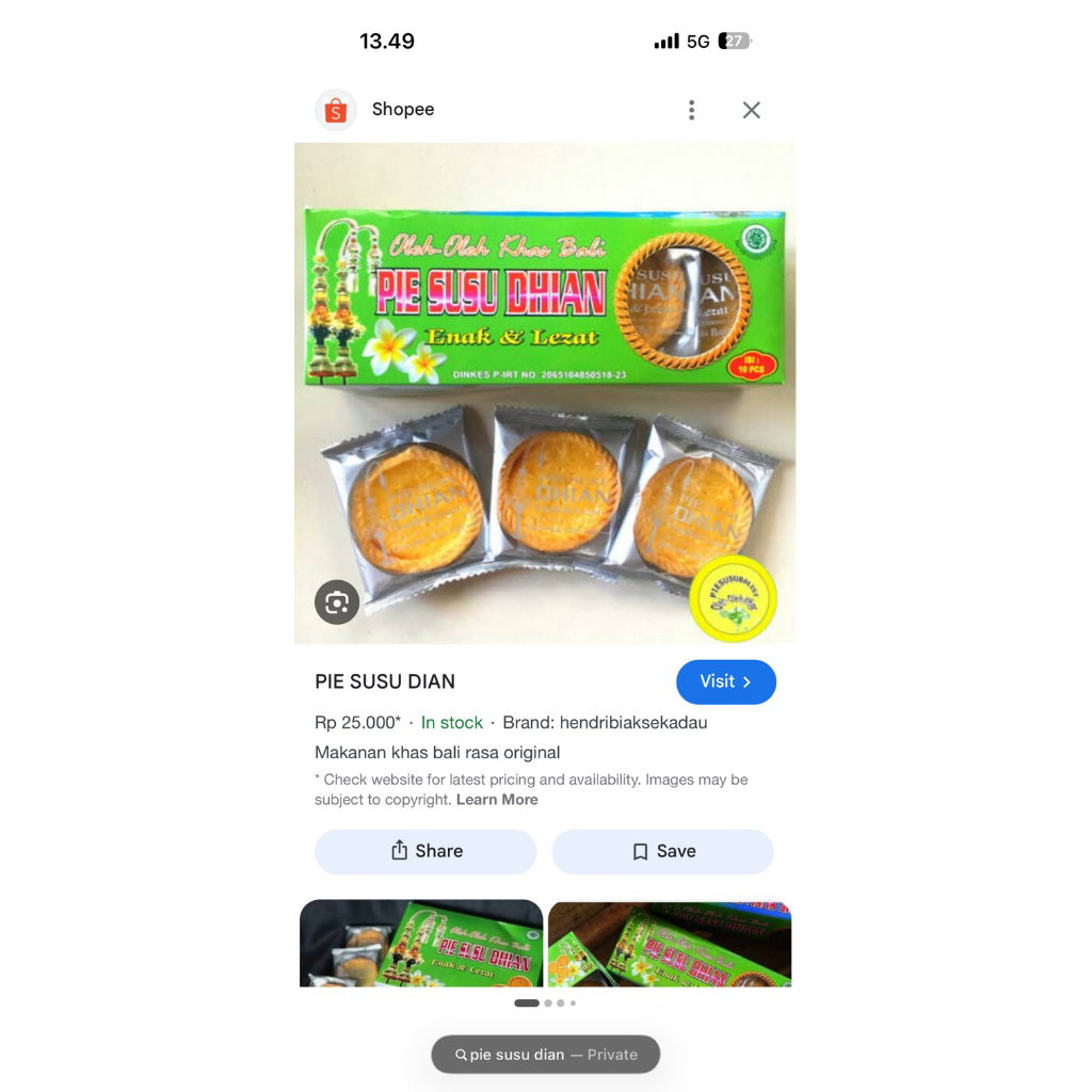 Pie susu dhian