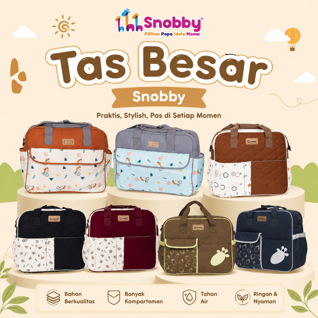 Snobby Bayi Perlengkapan Tas Bayi Perlengkapan Bayi Baru Lahir Diaper Bag Artsy Squirrel Beach Summi