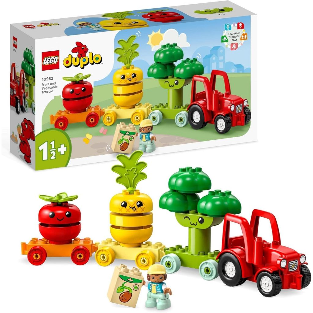 LEGO DUPLO My First Fruit and Vegetable Tractor 10982 Building and Learning Toy Set; Lets Kids Aged 