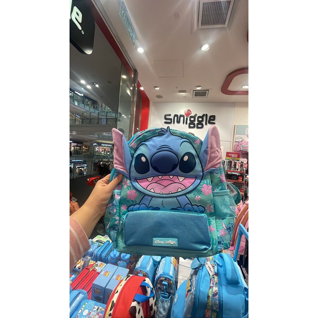 Stitch Junior Hoodie Backpack ori smiggle store Malaysia