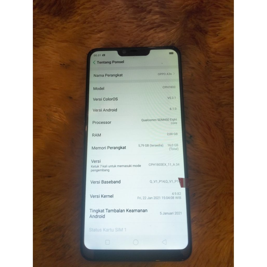 lcd touchscreen oppo a3s cph1803 copotan normal