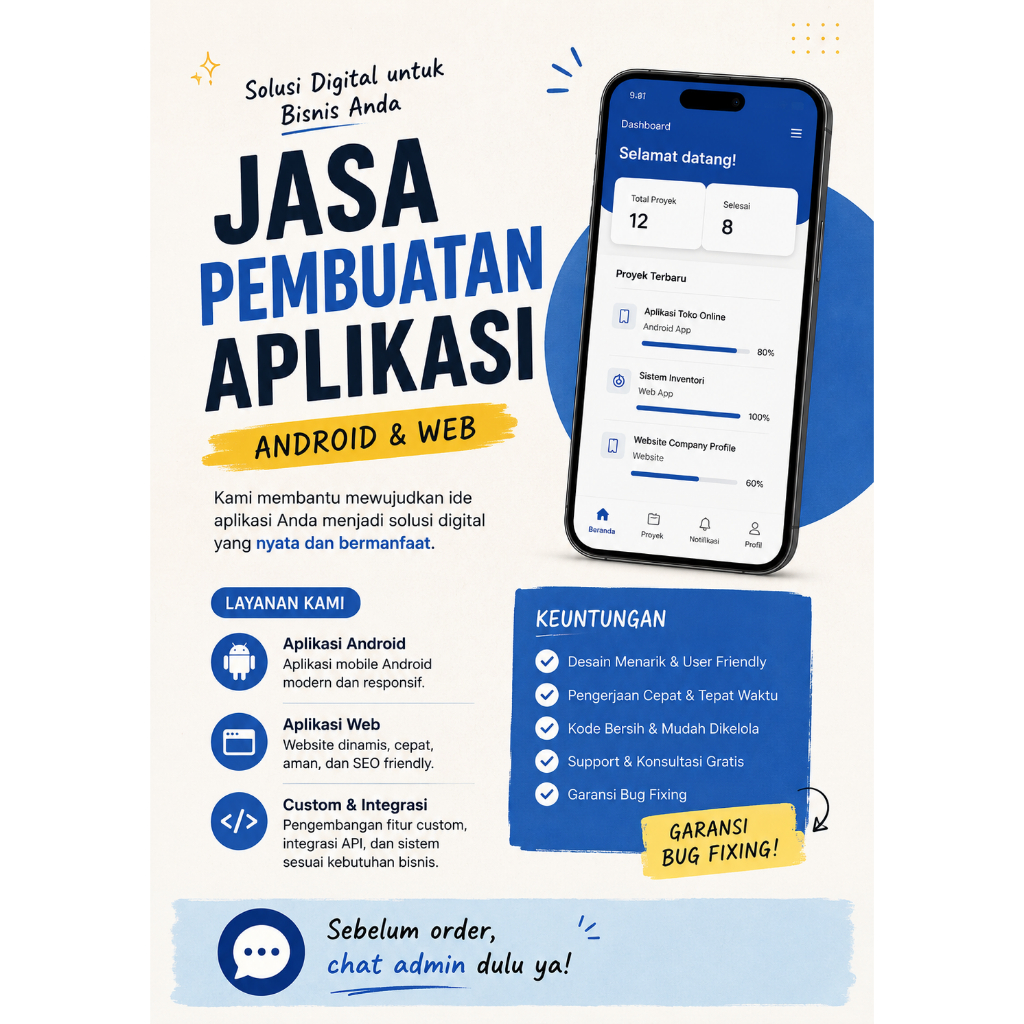 Jasa Pembuatan Aplikasi & Website Custom | Android, Web, Sistem Informasi