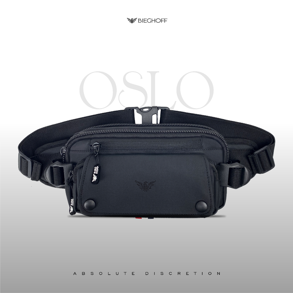 BIEGHOFF Oslo Waist Bag Pria Premium Waterproof Bimo - Tas Pinggang Pria Multifungsi Casual Outdoor 