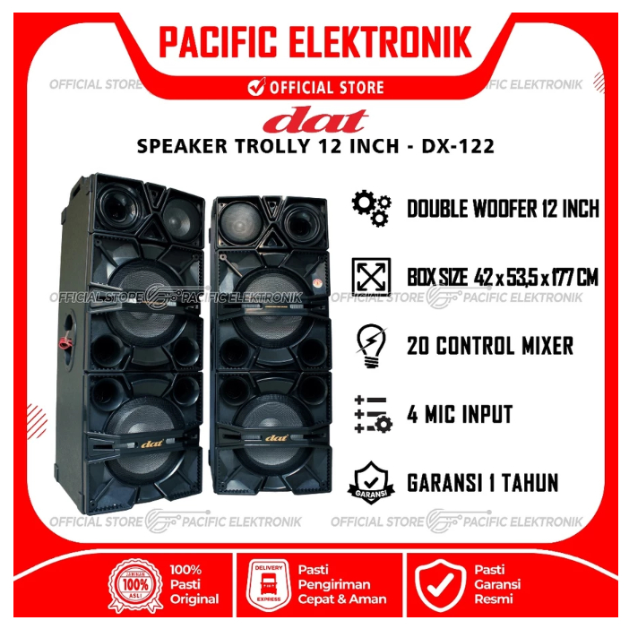 Speaker Active Bluetooth DAT DX-122 / DX122 + Mic 2 pcs
