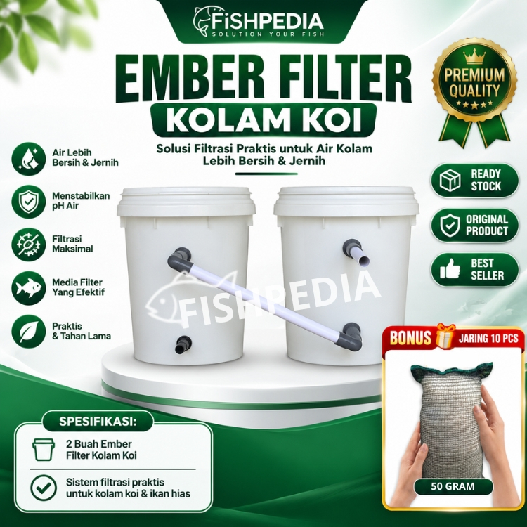 Ember Filter Kolam Koi Ember Filter 25 Liter Lengkap Bonus Jaring Media Filter