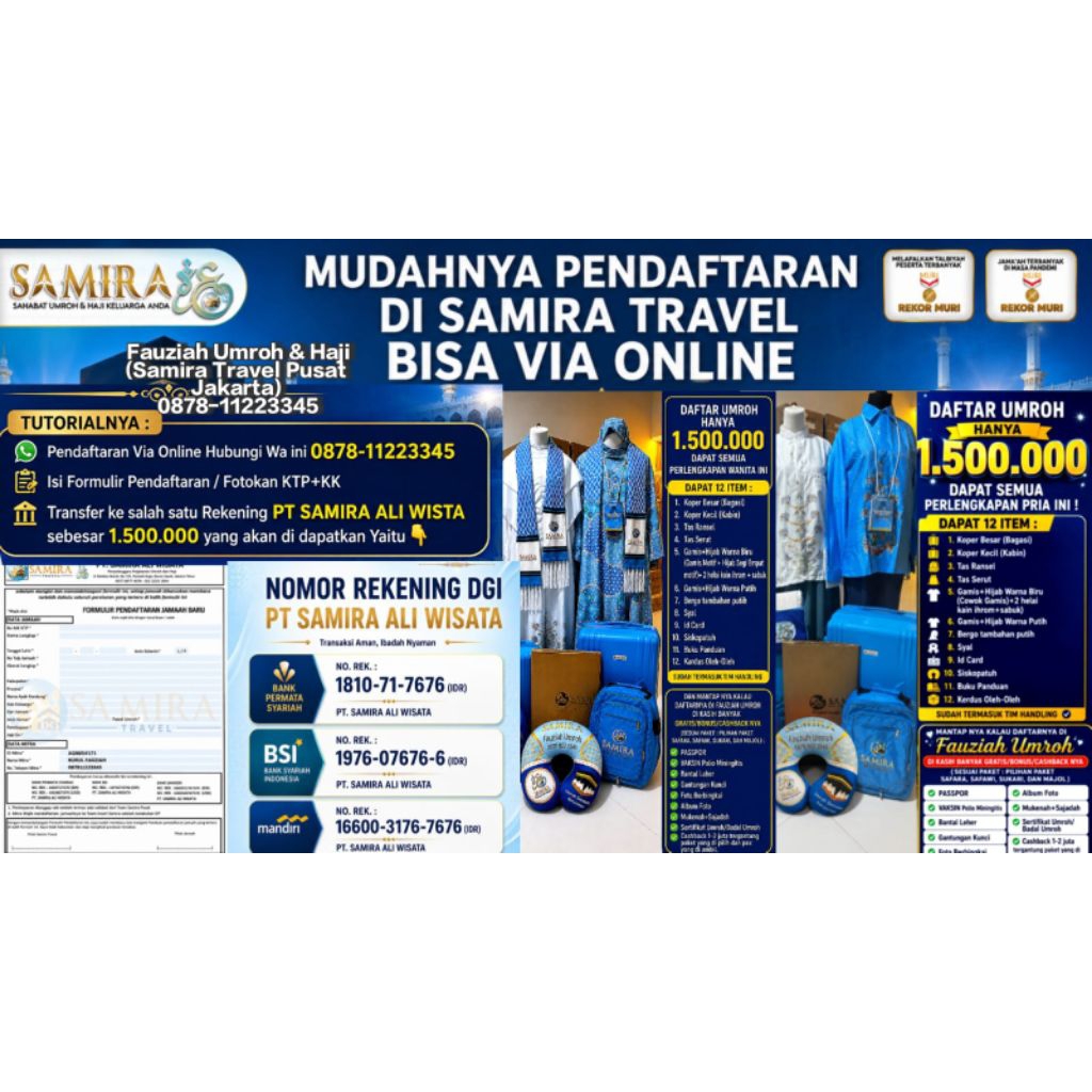 DAFTAR UMROH ATAU DP PERLENGKAPAN UMROH SAMIRA TRAVEL