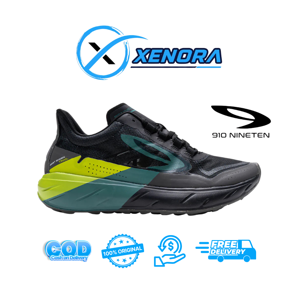 910 GEIST EKIDEN TRAIL HITAM - Sepatu Trail / Geist Ekiden Trail HITAM/HIJAU-TUA/HJ-LIME / Trail 910