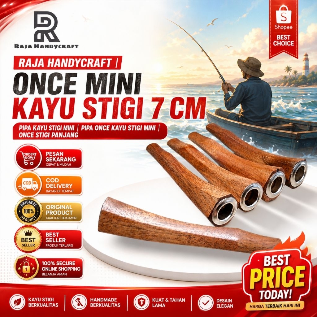 RAJA HANDYCRAFT | Once Mini Kayu Stigi 7 cm  | Pipa Kayu Stigi Mini | Pipa Once Kayu Stigi Mini | On