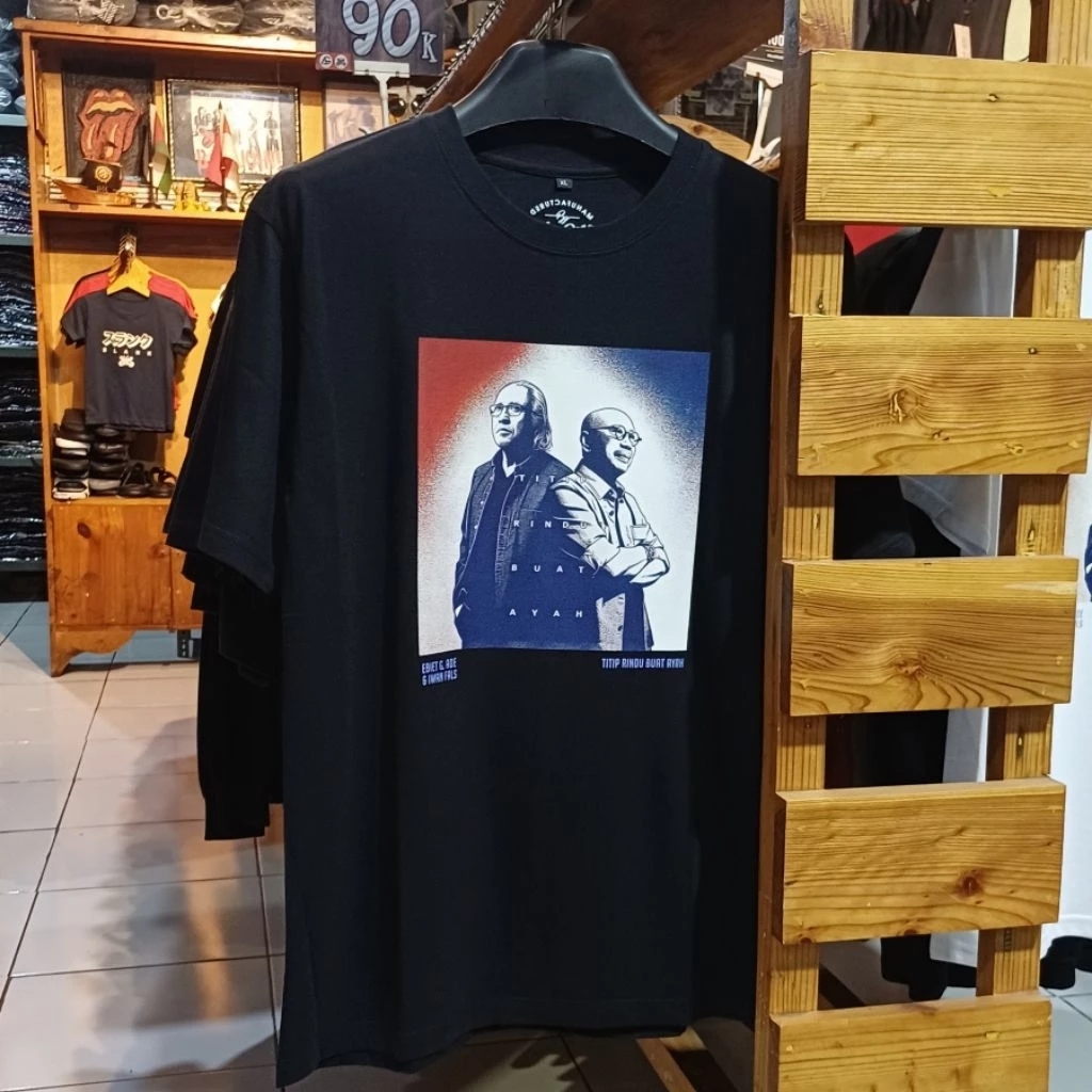 Kaos Ebiet G Ade x Iwan Fals Titip Rindu Buat Ayah / Baju Musisi Musik Legend Pria Wanita Cotton Com