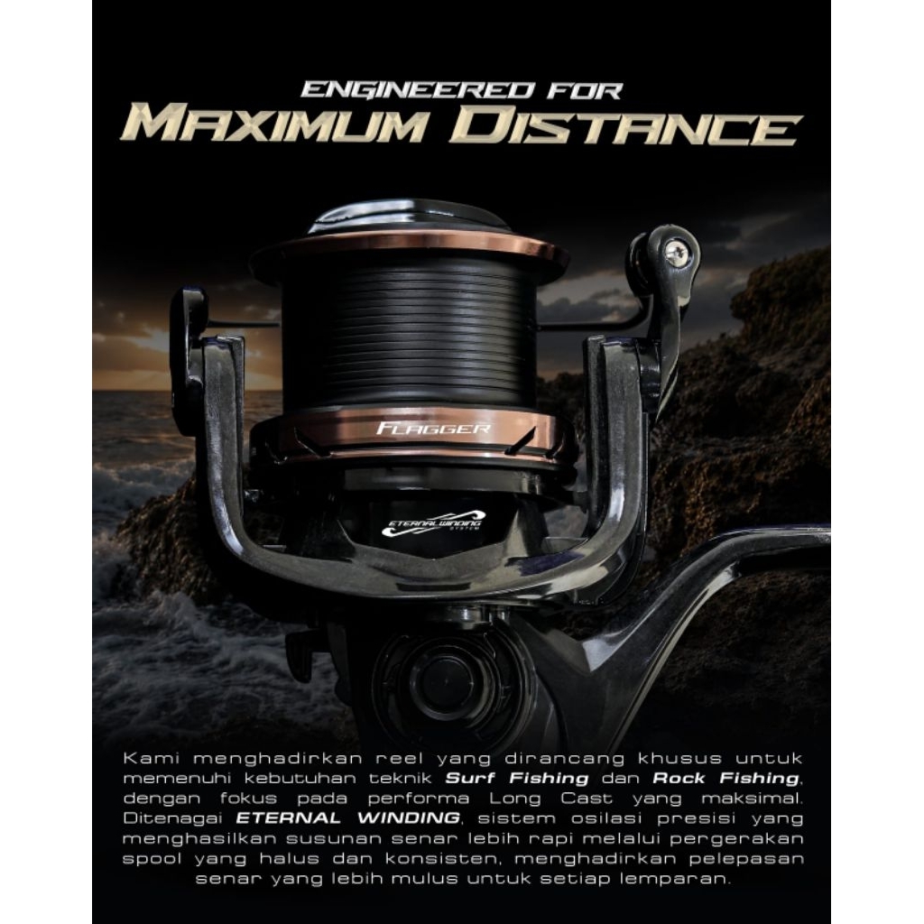 reel pancing daido flagger surf 6000 10000 power handel