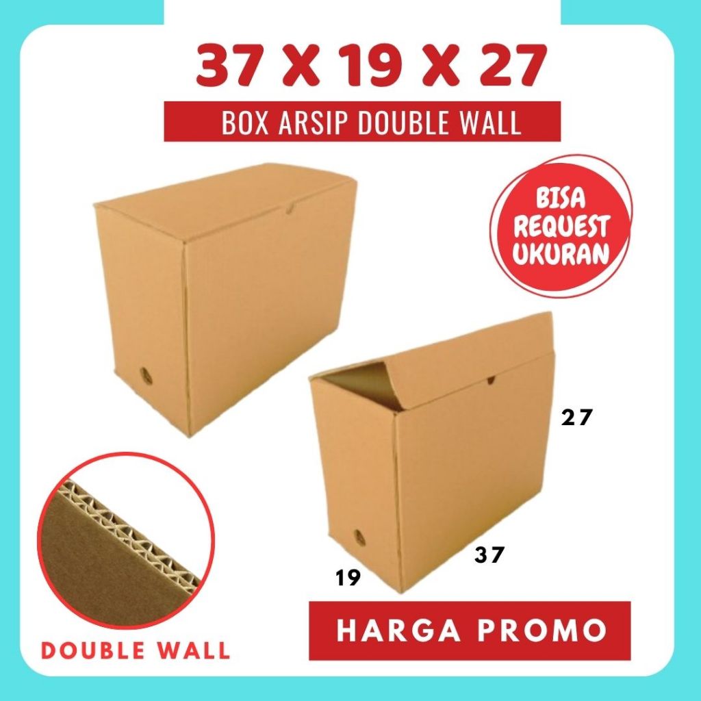 Dus Arsip Double Wall 37x19x27 Kardus Arsip Box Packing/polos/File/filebox/arsipbox/box Dokumen