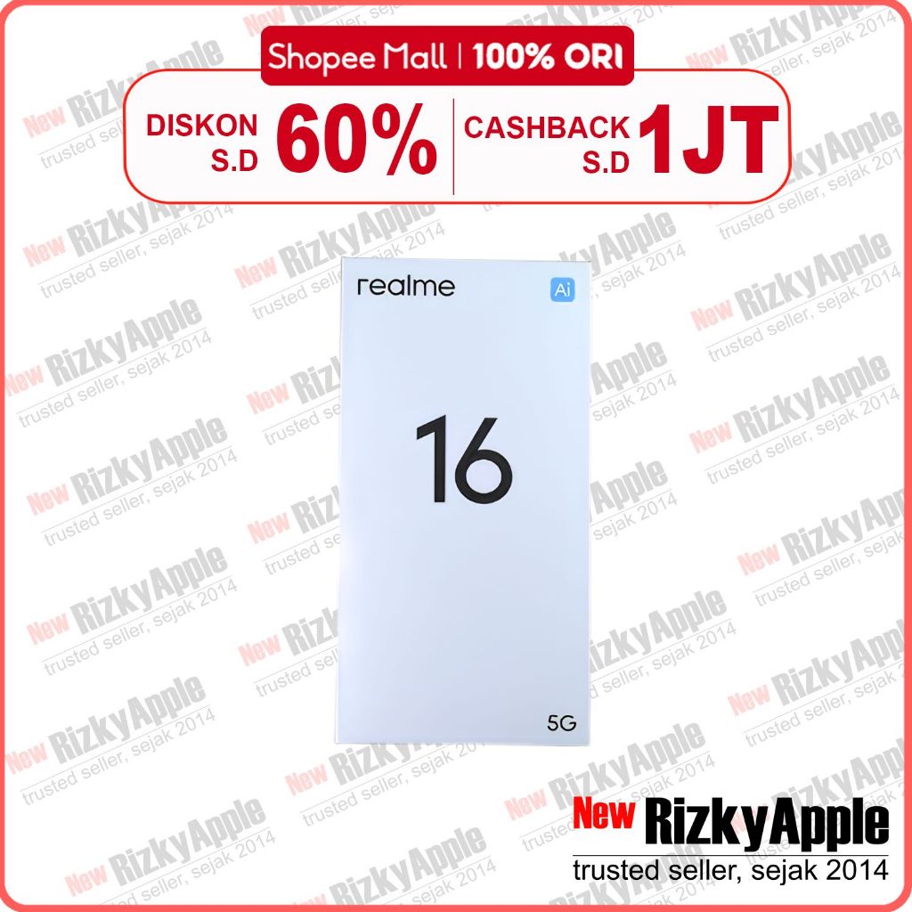 Realme 16 5G 256GB [RAM 8GB / 12GB] Black White Garansi Resmi realme Indonesia | Layar AMOLED 120Hz 