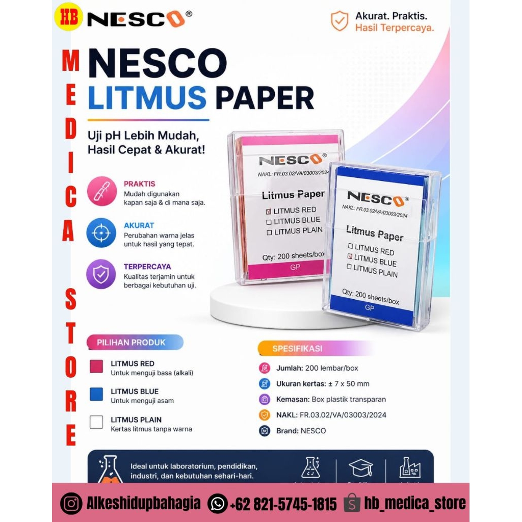 Nesco Kertas Lakmus Merah/ Lakmus Biru