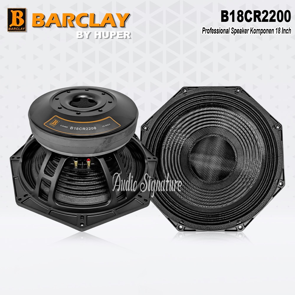 Komponen Speaker 18 Inch BARCLAY B18CR2200 | B18CR 2200 Daun Carbon Original By Huper