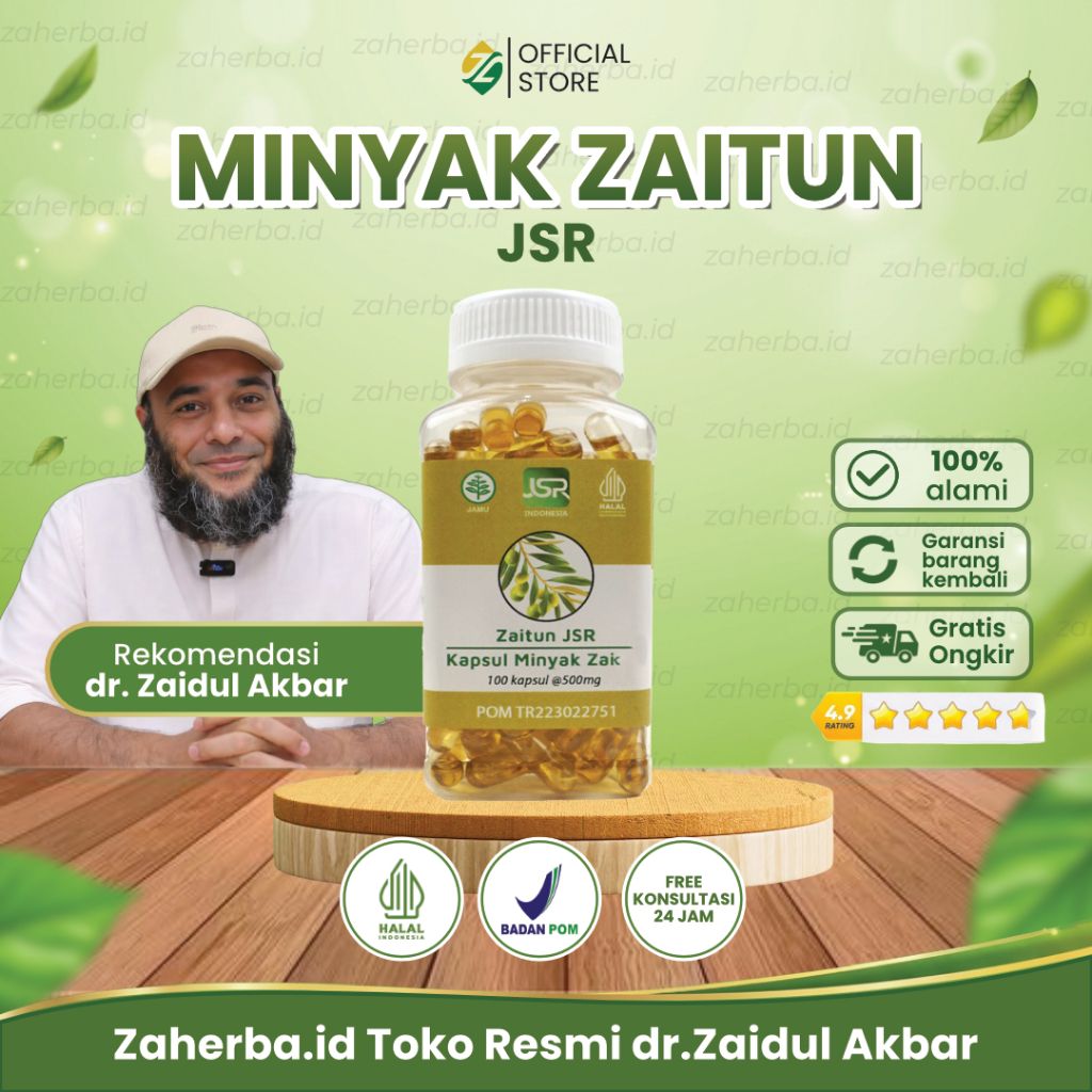Minyak Zaitun JSR dr Zaidul Akbar - isi 100 kapsul Zaitun Asli Khas JSR / Produk Original