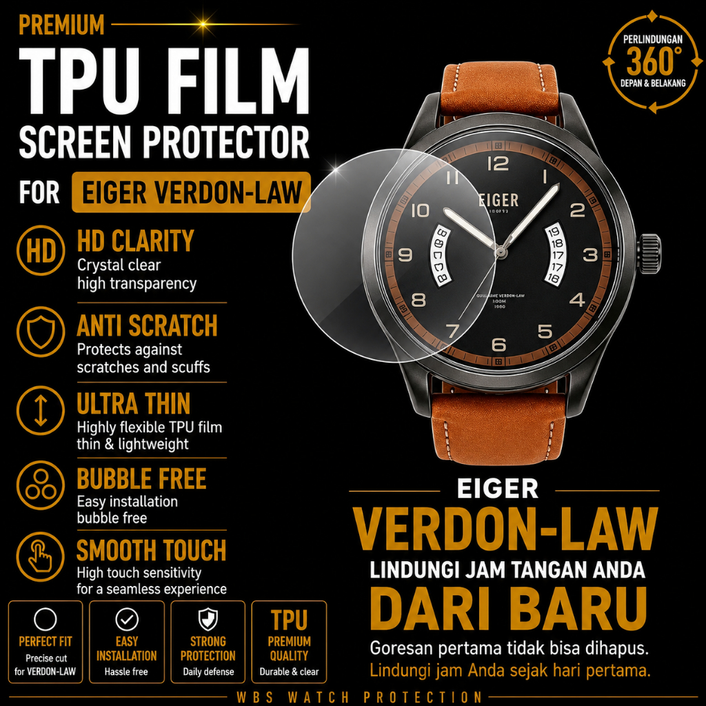 Anti Gores EIGER Verdon Verdon-Law Screen Protector Pelindung Kaca Jam Tangan