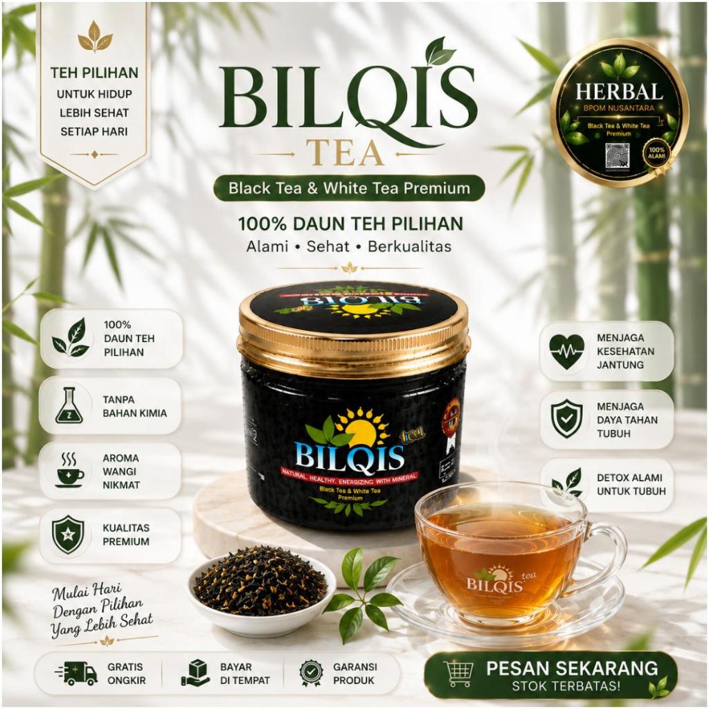 Teh Hitam Putih  Bilqis Tea 125gr – Teh Herbal Sehat, Nikmat & Berkhasiat