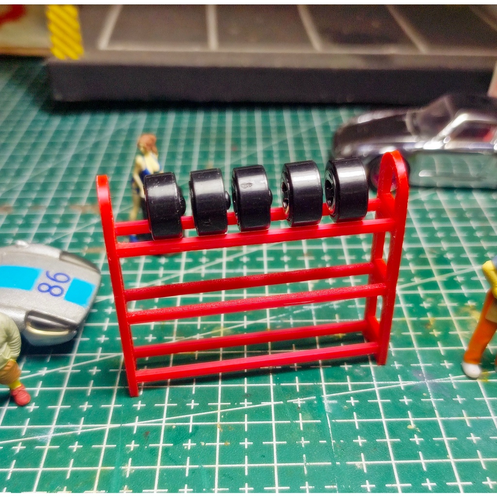 Display Rak Ban/ Velg Diecast Skala 64 - Cocok untuk Diecast & Aksesoris diorama skala 64