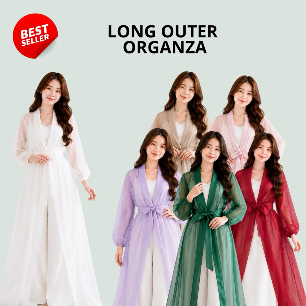 OUTER ORGANZA LONG OUTER KOREAN STYLE