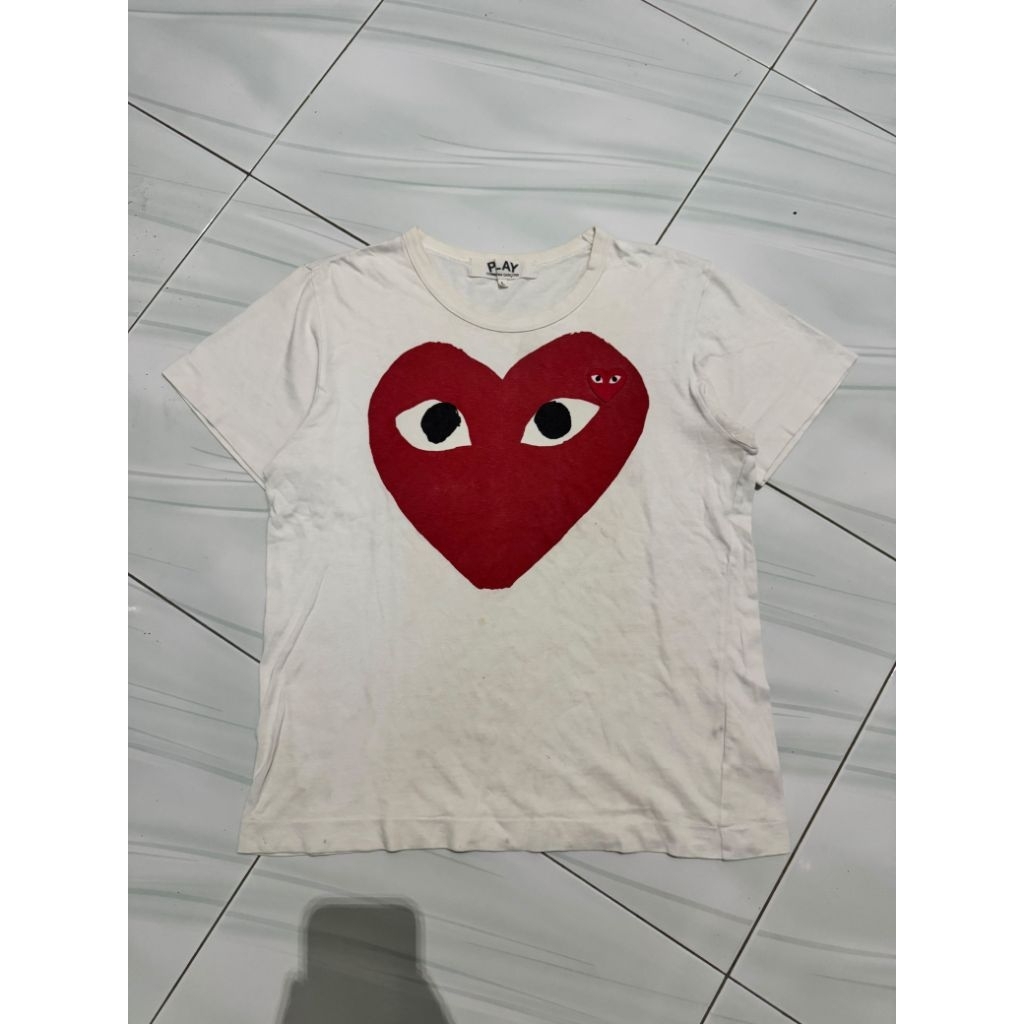 kaos play x CDG comme des garcons big logo white