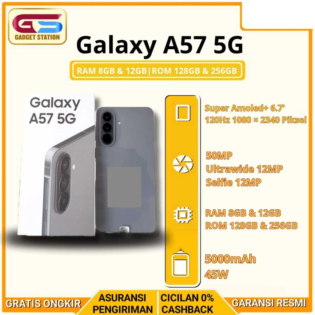 Samsung Galaxy A57 5g Ram [8/128GB] [8/256GB] [12/256GB] Hp Ai Garansi Resmi Indonesia