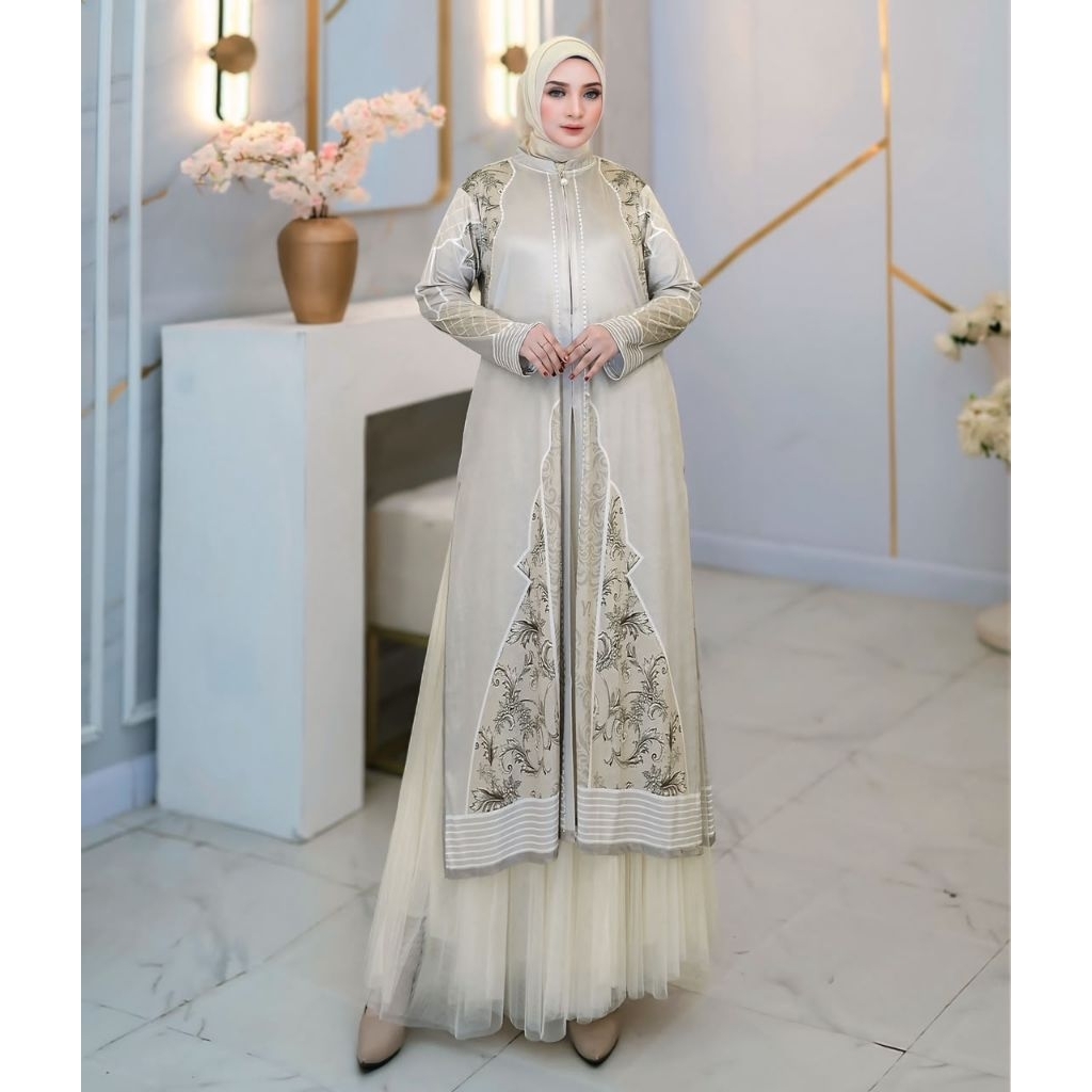 RIZNI SERIES BY YODIZEIN GAMIS BLUDRU PRINT MEWAH SUPER ADEM