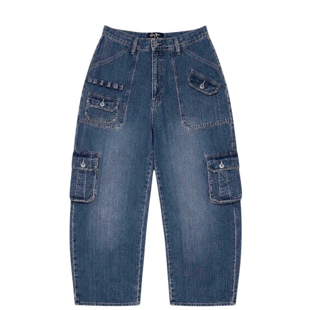 Y2K Sean John Multipocket Vintage Denim Cargo Pants Baggy Fit