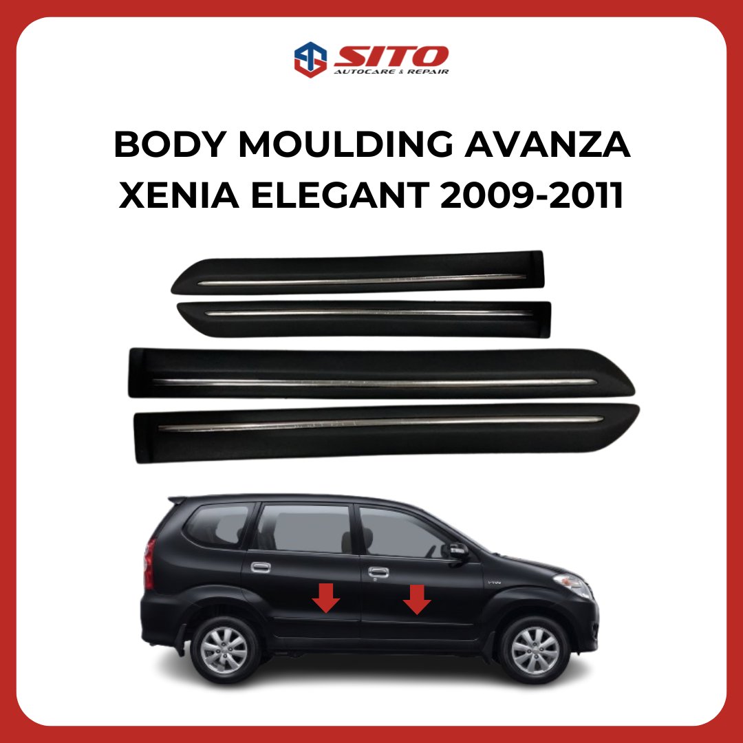 Side Body Moulding Lis Pintu Avanza Xenia Elegant 2009 2010 2011 Warna Hitam 1 Set (4pcs) - Aksesori