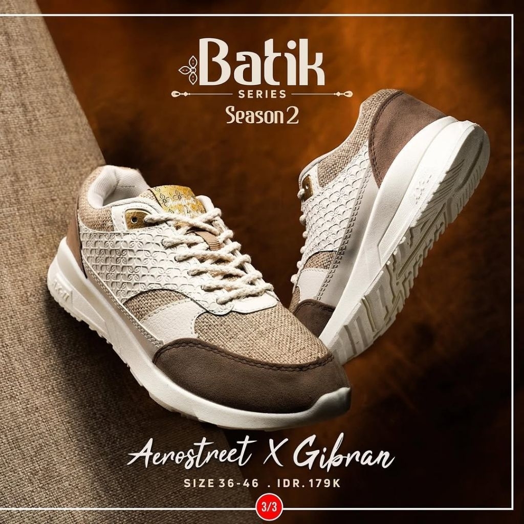 Aerostreet X Gibran S2 Batik- Sepatu Sneakers Kasual Batik Kolaborasi X Gibran