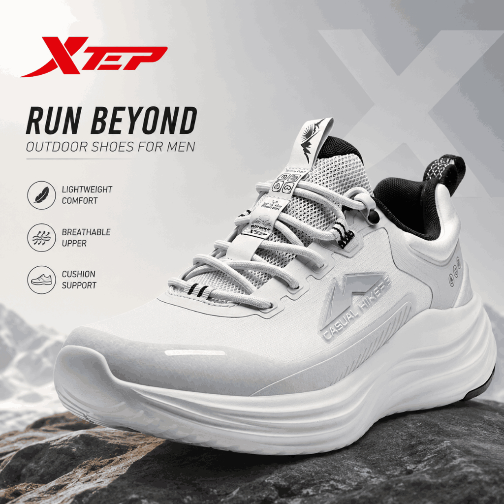 XTEP Sepatu Running Pria Original Outdoor Shoes Lightweight Breathable Sport Casual Sneakers Olahrag