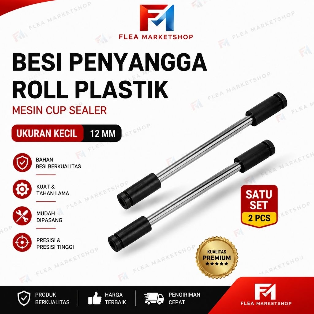 besi penyangga ukuran kecil roll plastik mesin cup Sealer diameter 12 mm