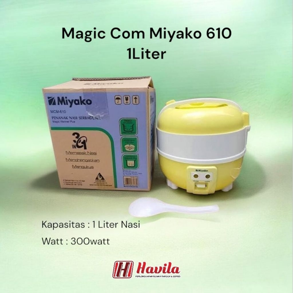 [Luar Makassar] MIYAKO Rice Cooker Magic Com MCM-610 1Liter