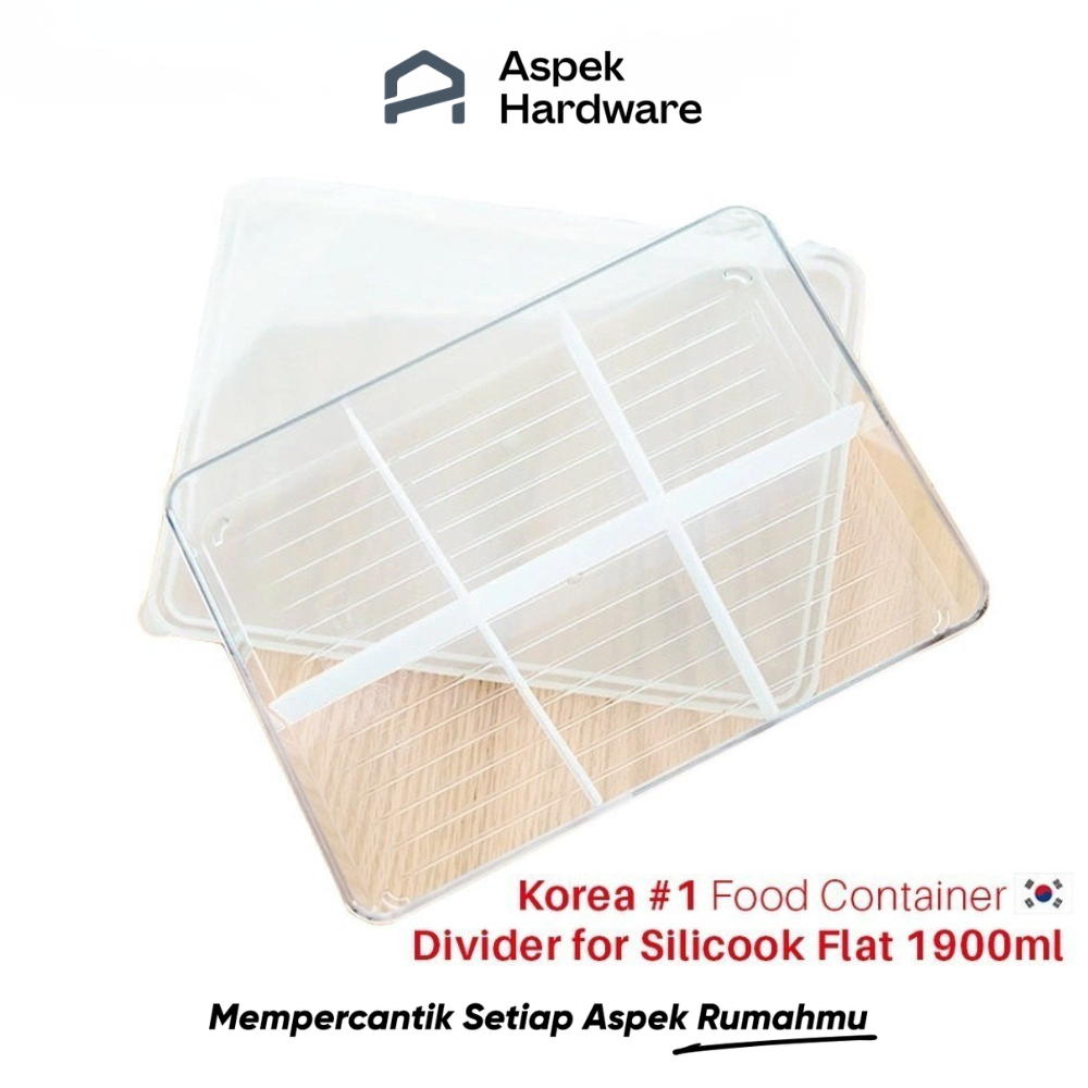 Silicook Korea Divider Food Container Flat 1900ml