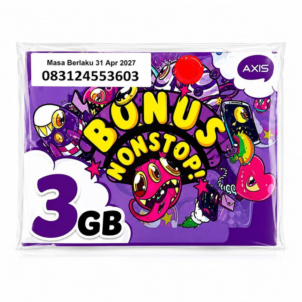 Kartu Perdana AXIS 3GB 30Hari Aktif Siap Registrasi Paket Internet Murah