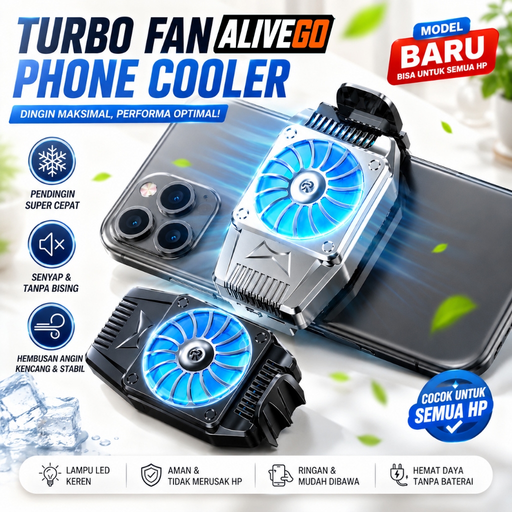 TaffGO Cooler H15 Smartphone Cooling Fan Kipas Pendingin Radiator H-15 Smartphone Semua HP Kipas Pen