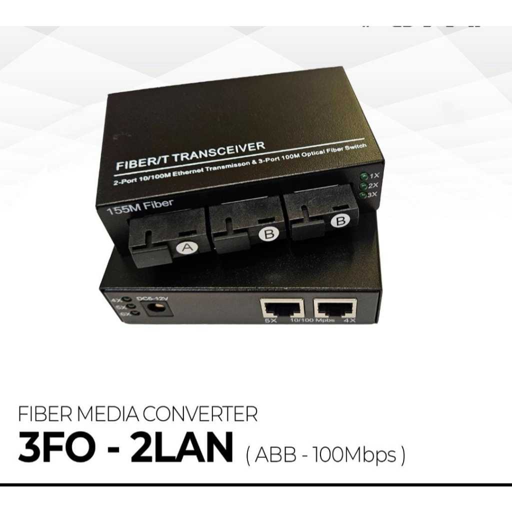 htb 3fo 2lan abb 100mbps ethernet fiber optic device switch Media Converter 3FO 2LAN Converter 100 M