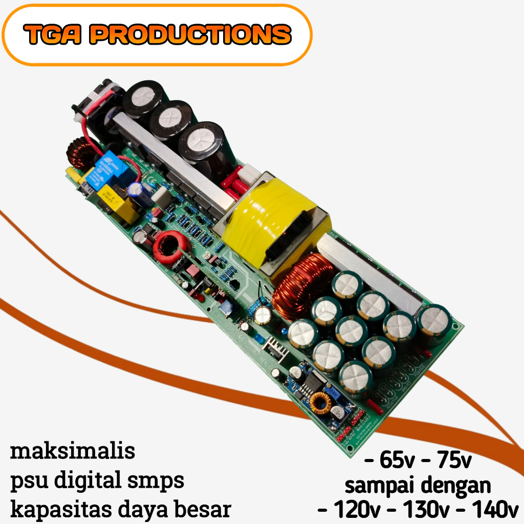 Power supply psu smps fullbridge regulasi ocp 40a daya besar 4500watt ct 65-140volt trafo suplay aud