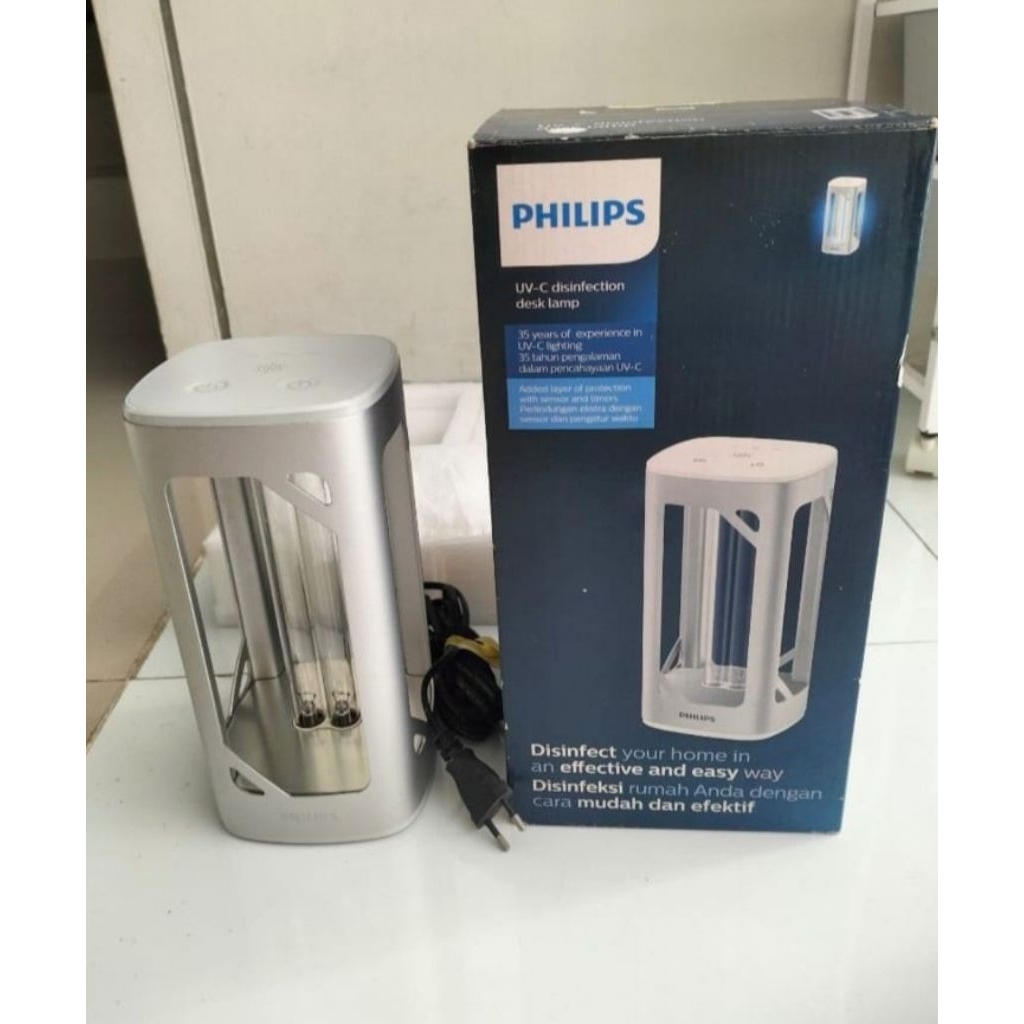 philips uv -c disinfection desk lamp silver