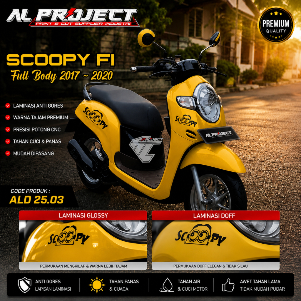 (COD) Decal Scoopy 2017 Full body Desain MINION Free Sticker - Aksesoris variasi Stiker Motor Scoopy