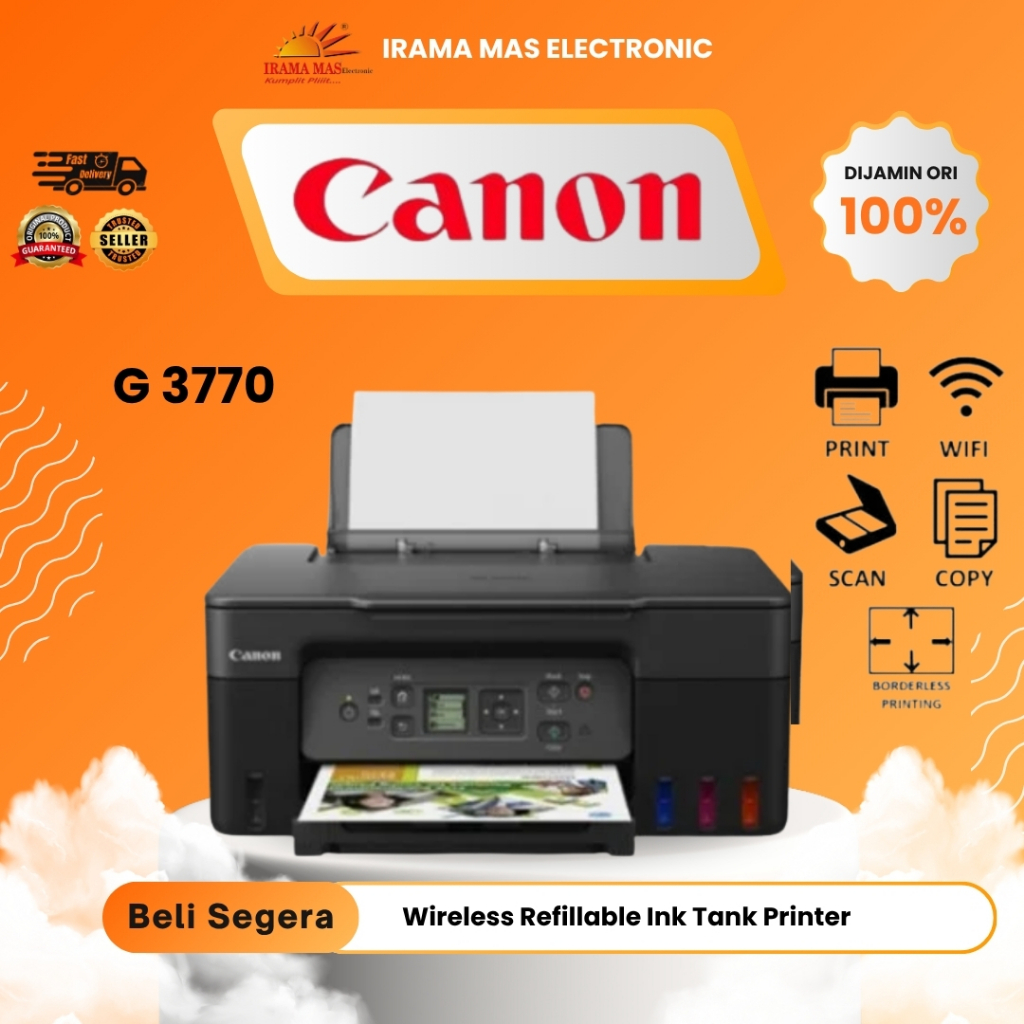 PRINTER CANON PIXMA G 3770 | Wireless Refillable Ink Tank Printer