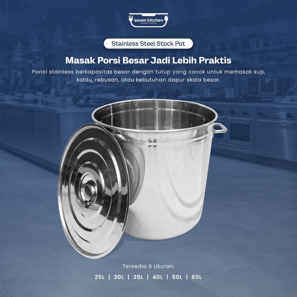 Panci Dandang Ember Stainless Steel Tebal Extra/Panci Dandang Stainless/Panci Besar Tahan Api